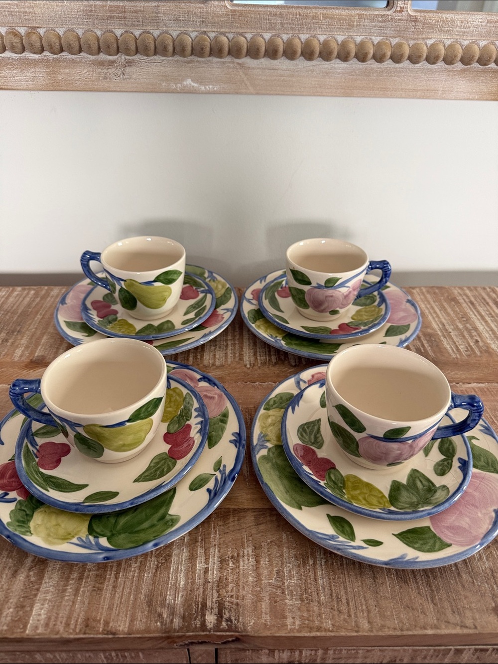 Franciscan Orchard Glade 12 pc Set Teacups Saucers Salad Plates England